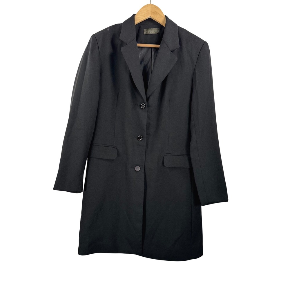 The Basics of Australia Longline Blazer sz 10 Black minimalist classic chic